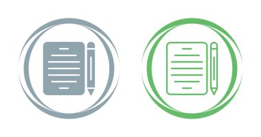 Verili bir belgenin yeşil ve gri çizgi simgesi