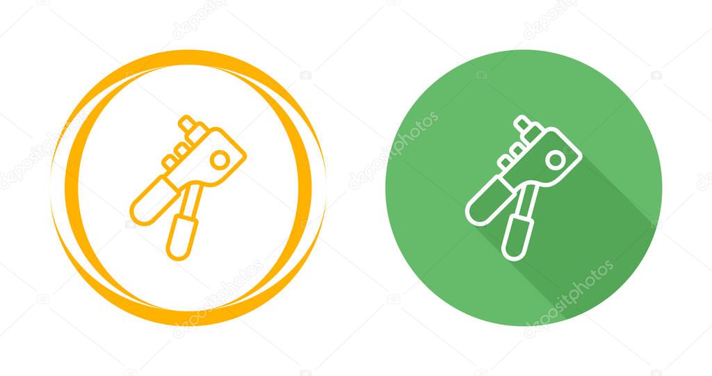 Rivet Gun Line Icon. Linear Style Sign for Mobile Concept and Web Design. Rivet Gun Tool Outline Vector Icon. Symbol, Logo Illustration. Vector Graphics