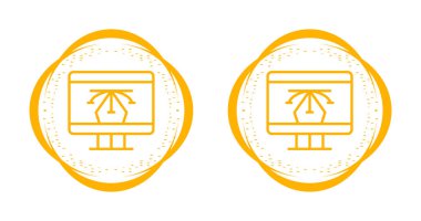 Ekranda vektör illüstrasyon simgesi belirlendi