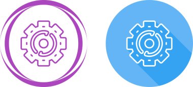 Vites simgesi, çark düğmesi, ayarlar işareti, beyaz üzerine izole edilmiş, vektör illüstrasyonu