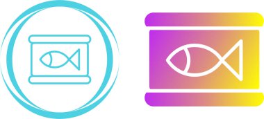 Balık kutuları beyaz arkaplanda izole edilmiş basit simgeler