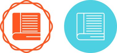 Kitap Basit Simge, Beyaz Arkaplan Vektör İllüstrasyonu