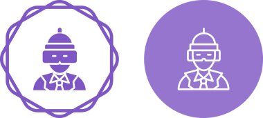 Sanal Gerçeklik Kulaklık Simgesi. Vektör beyazda izole edildi