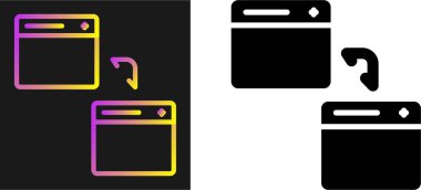 Renkli tarayıcı pencereleri siyah arkaplanda simge değiştiriyor