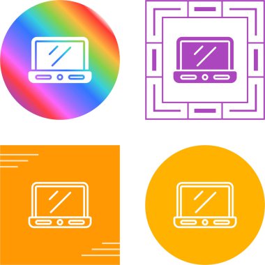 Pembe arka planda kablosuz ağ ikonu olan siyah çizgi bilgisayar monitörü. İnternet teknolojisi işareti. Çember simgeleri. vektör illüstrasyonu