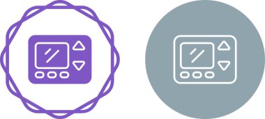 Geometrik sınırları olan dijital termostat simgeleri