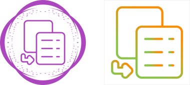 Beyaz arkaplanda yeşil ve mor çizgi dosya simgesi izole edildi. Kontrol listesi simgesi. İş konsepti. Renkli taslak konsepti. vektör.