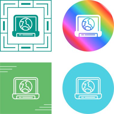  bilgisayar dizüstü simgesi beyaz arkaplanda izole edildi. 