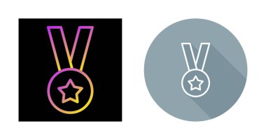 Beyaz arkaplanda madalya ödülü simgeleri