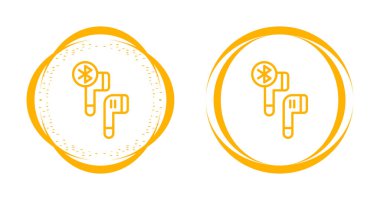 Taşınabilir kablosuz mini kulaklık seti, vektör illüstrasyonu