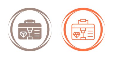 Elmas evrak çantası simgeleri seti, vektör illüstrasyonu, ödül ödülü