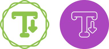 Typography web simgeleri seti, vektör illüstrasyonu