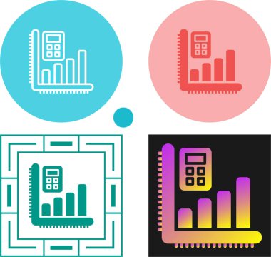 Finans grafik simgesi. İş çizelgesi. Beyaz arkaplanda grafik işareti