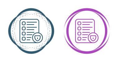 Güvenli kontrol listesi simgeleri ayarlandı, vektör illüstrasyonu
