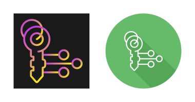 Beyaz arkaplandaki tuşlar ince çizgi simgesi, vektör illüstrasyonu