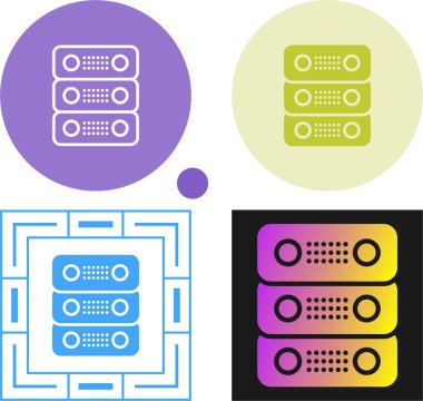 Sunucu simgeleri ayarlandı, vektör illüstrasyonu