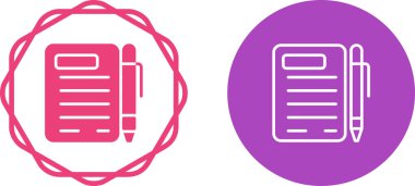 Belge ve kalem modern simgesinin vektör illüstrasyonu