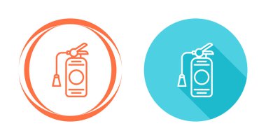 Yangın söndürücü simgelerinin basit doğrusal çizimi  