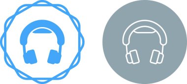 kulaklık simgeleri ayarlandı, vektör illüstrasyonu