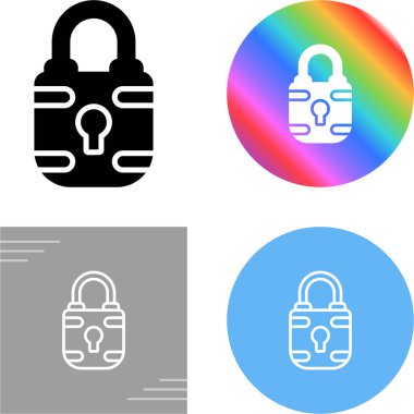 asma kilit simgesi seti, güvenlik işareti beyaz arkaplanda izole edildi. 