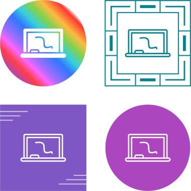 Dizüstü bilgisayar simgesinin vektör çizimi