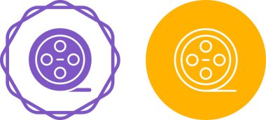 Film makarası simgeleri ayarlandı, vektör çizimi  