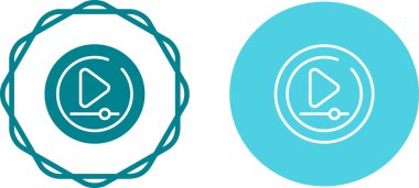 Beyaz arkaplanda oynat düğmesi simgesi. Vektör illüstrasyonu