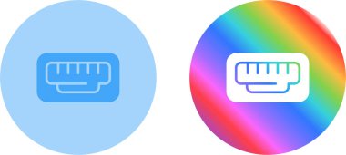 Beyaz arkaplanda bilgisayar port simgeleri, vektör illüstrasyonu 