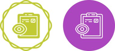 Belge ayrıntı simgelerini ayarlayın. Göz simgeli kağıt. Vektör illüstrasyonu