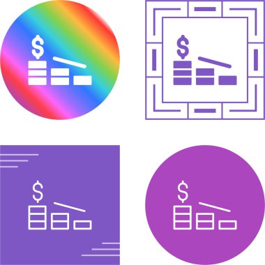 Finans grafik simgesi. İş çizelgesi. Beyaz arkaplanda grafik işareti