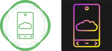 Bulut teknolojisi simgesini beyaz ve siyah arkaplanda izole et. vektör illüstrasyonu