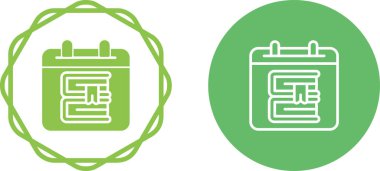 Yer imi simgeleriyle takvim anımsatıcı ayarlandı. Vektör illüstrasyonu