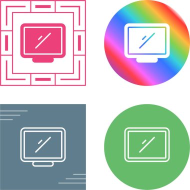 Bilgisayar web simgesi vektör illüstrasyonunu izle