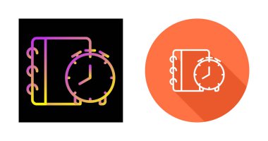 Alarm saati web simgesi çizimi içeren not defteri