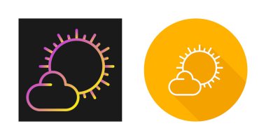 bulut ve güneş batımı vektör illüstrasyonu