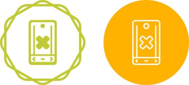 Çapraz işaretli akıllı telefon seti, vektör illüstrasyonu 