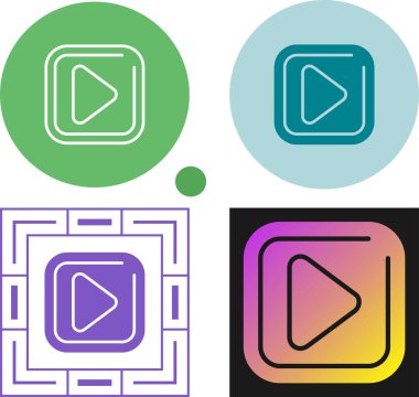 Pop sanat çalma simgesi renk arkaplanında izole edildi. Oyun işareti. Oyun işareti. vektör.