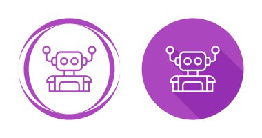 Robot simgeleri beyaz arkaplanda izole edildi