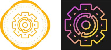 Renkli dişli simgesi, ayarlar web düğmesi, çark işareti, vektör illüstrasyonu 