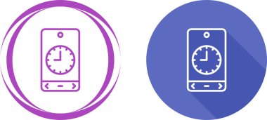 Cep telefonundaki çalar saat uygulaması. Akıllı telefon çalar saati. Uyanma zamanı. Telefondaki çalar saat hatırlatması. Uyanmayı unutma. Vektör illüstrasyonu