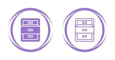 Dosya Kabinesi Web simgesi vektör illüstrasyonu