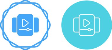 Dairesel arkaplana sahip mavi video oynatıcı simgeleri