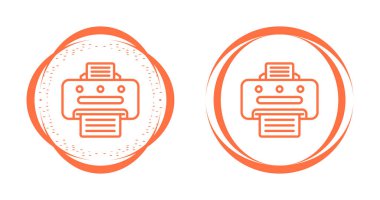 Yazıcı simgeleri ayarlandı. Web basit illüstrasyonu