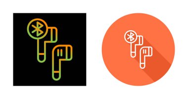 Taşınabilir kablosuz mini kulaklık seti, vektör illüstrasyonu