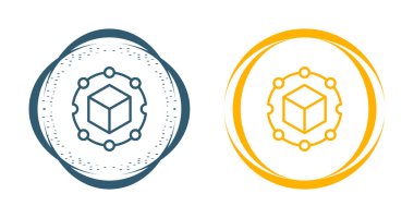 Blockchain simgesi. renk düşük poli tasarımı.