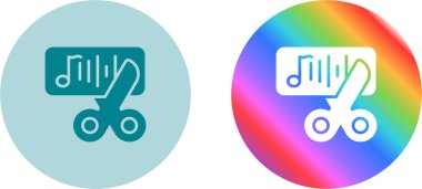 Beyaz arkaplan üzerindeki ses simgelerinin kesme araçları, vektör illüstrasyonu 