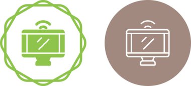 Bilgisayar İzleme Simgesi, Beyaz Arkaplanda İzole Edilmiş Gösterge İşareti, Vektör Resimleri  