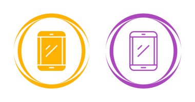 Akıllı telefon hattı simgesine sahip siyah cep telefonu beyaz arkaplanda izole edilmiş. Akıllı telefon teknolojisi. Simgeleri renklendir. vektör illüstrasyonu