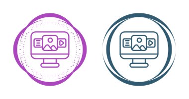 bilgisayar monitörü ikon vektör illüstrasyon tasarımı