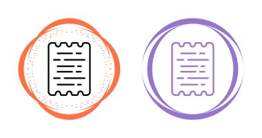 Bilet simgesi vektörü. Çizgi piyango bileti sembolü. Modayı takip eden düz tabela tasarımı. Web sitesi ve mobil uygulama için ince doğrusal grafik piktogram. Logo illüstrasyonu